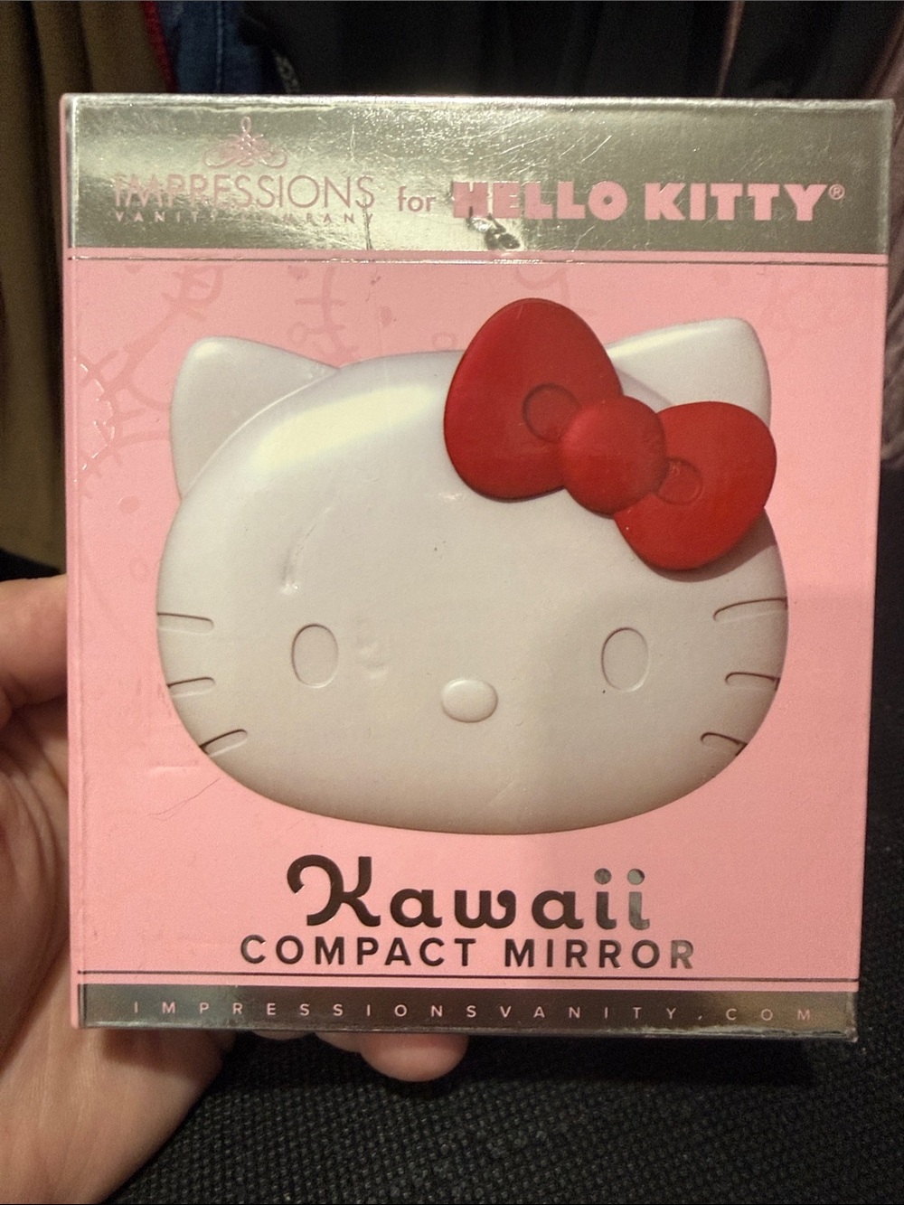 Kawaii White & Red Compact Mirror